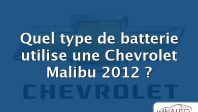 Quel type de batterie utilise une Chevrolet Malibu 2012 ?